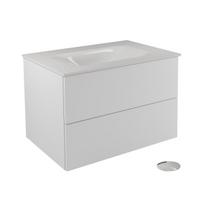 Vonios spintelė su praustuvu Besco Akya Classic, balta sp./chromo sp., 52.5 cm x 76 cm x 50.7 cm