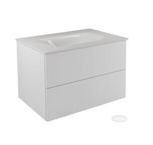 Vonios spintelė su praustuvu Besco Akya Classic, skaidri sp./balta sp., 52.5 cm x 76 cm x 50.7 cm