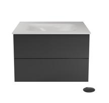 Vonios spintelė su praustuvu Besco Akya Classic, balta sp./metalinė juoda sp., 52.5 cm x 76 cm x 50.7 cm