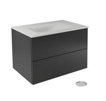 Vonios spintelė su praustuvu Besco Akya Classic, balta sp./chromo sp./grafito sp., 52.5 cm x 76 cm x 50.7 cm