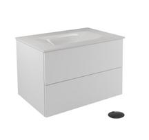 Vonios spintelė su praustuvu Besco Akya Classic, balta sp./juoda sp., 52.5 cm x 66 cm x 50.7 cm