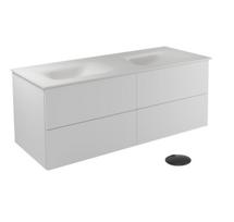 Vonios spintelė su praustuvu Besco Akya Classic, balta sp./juoda sp., 52.5 cm x 131 cm x 50.7 cm