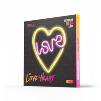 Dekoracija "širdis" Neolia The Love Heart su LED apšvietimu, 29 cm, 15 cm, balta sp./violetinė sp.