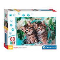 Dėlionė Clementoni SuperColor Kitty Twins 26599, 23.5 cm x 33.5 cm, 60 vnt., įvairių spalvų