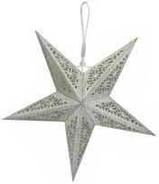 Kalėdinė dekoracija "Žvaigždė" su LED apšvietimu, 45 cm, 45 cm, sidabro sp.