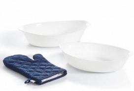 Kepimo formų rinkinys, stiklinės kepimo formos Luminarc Smart Cuisine, balta sp., 38 cm x 23 cm, 1.95 - 3 l