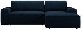 Kampinė sofa - lova Micadoni Jodie Boucle, tamsiai mėlyna sp., dešininė, 246 x 151 cm x 86 cm