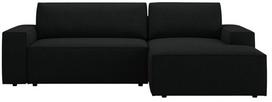 Kampinė sofa - lova Micadoni Jodie Boucle, juoda sp., dešininė, 246 x 151 cm x 86 cm
