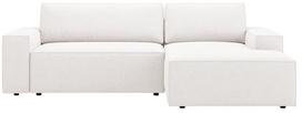Kampinė sofa - lova Micadoni Jodie Boucle, balta sp., dešininė, 246 x 151 cm x 86 cm