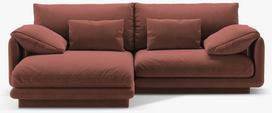 Kampinė sofa Micadoni Torino, tamsiai rožinė sp., kairinė, 220 x 170 cm x 83 cm
