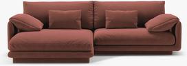 Kampinė sofa Micadoni Torino, tamsiai rožinė sp., kairinė, 250 x 170 cm x 83 cm
