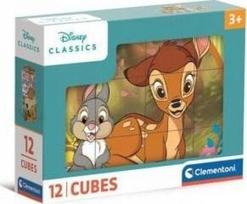 Medinės kaladėlės Clementoni Disney Classic, įvairių spalvų, 12 vnt.