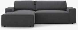 Kampinė sofa - lova Micadoni Jodie, tamsiai pilka sp., kairinė, 246 x 151 cm x 86 cm