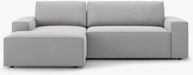 Kampinė sofa - lova Micadoni Jodie, šviesiai pilka sp., kairinė, 246 x 151 cm x 86 cm