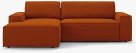 Kampinė sofa - lova Micadoni Jodie, terakotinė sp., kairinė, 246 x 151 cm x 86 cm