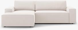 Kampinė sofa - lova Micadoni Jodie, šviesiai smėlinė, kairinė, 246 x 151 cm x 86 cm
