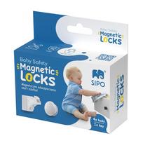 Magnetinis užraktas, spintelių užraktų rinkinys Sipo SBS-M4, balta sp., 4 vnt.
