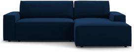 Kampinė sofa - lova Micadoni Jodie Bluvel 86, mėlyna sp., dešininė, 246 x 151 cm x 86 cm