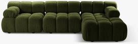 Kampinė sofa Micadoni Bellis, žalia sp., kairinė, 282 x 155 cm x 70 cm