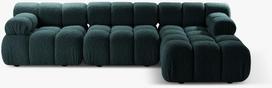 Kampinė sofa Micadoni Bellis, tamsi turkio sp., kairinė, 282 x 155 cm x 70 cm
