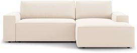 Kampinė sofa - lova Micadoni Jodie Bluvel 22, šviesiai smėlinė, dešininė, 246 x 151 cm x 86 cm