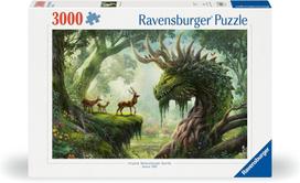 Dėlionė Ravensburger The Dragon Comes To Life, 80 cm x 121 cm, 3000 vnt., žalia sp.