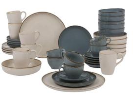 Pietų servizas Ambition Craft Blue&Beige, porcelianas, mėlyna sp./ruda sp., 42 vnt.