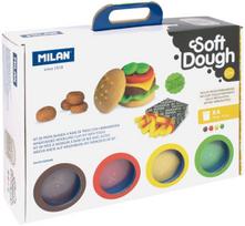 Plastilino rinkinys, su priedais Milan Soft Dough Burger House, ruda sp./raudona sp./geltona sp.