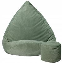 Sėdmaišis su pufu Sako Mega Dot Velour L, žalia sp.