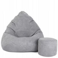 Sėdmaišis su pufu Sako Mega Dot Velour XXL, pilka sp.