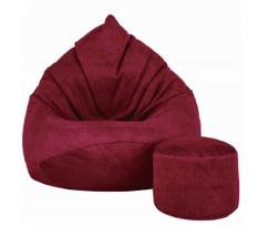 Sėdmaišis su pufu Sako Mega Premium Terra Velour XL, raudona sp.