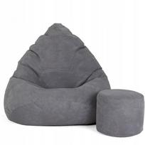 Sėdmaišis su pufu Sako Mega Dot Velour XXL, pilka sp.