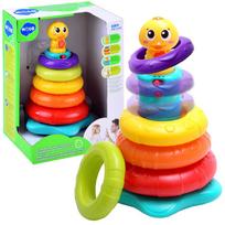 Interaktyvi piramidė, antis Hola Little Rainbow, 22 cm, įvairių spalvų, 6 vnt.