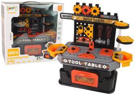Žaislinis meistro įrankių rinkinys, meistro darbo stalas Lean Toys Mini, įvairių spalvų