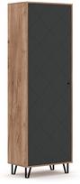 Prieškambario spinta Bilbao BL17, grafito sp./tobacco ąžuolo sp., 40 cm x 63.4 cm x 194.6 cm