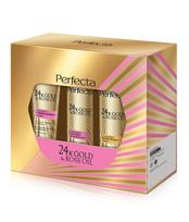 Veido priežiūros priemonių rinkinys Dax Perfecta 24K Gold & Rose Oil, 400 ml, 3 vnt.