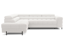 Kampinė sofa - lova Ferucce, balta sp., kairinė, 200 x 276 cm x 93 cm