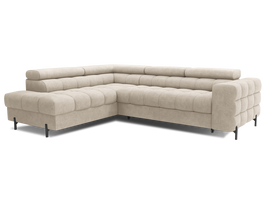 Kampinė sofa - lova Ferucce, smėlio sp., kairinė, 200 x 276 cm x 93 cm