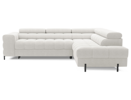 Kampinė sofa - lova Ferucce, balta sp., dešininė, 200 x 276 cm x 93 cm