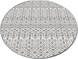 Vonios grindų kilimėlis Foutastic Order, balta sp./pilka sp., 80 cm x 80 cm, Ø 80 cm