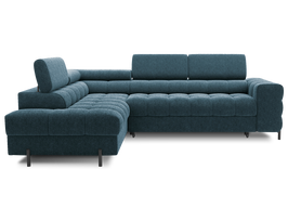 Kampinė sofa - lova Ferucce, mėlyna sp., kairinė, 200 x 276 cm x 93 cm
