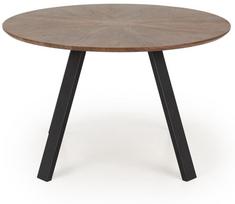 Valgomojo stalas Danilo, juoda sp./riešuto sp., 120 cm x 120 cm x 74 cm