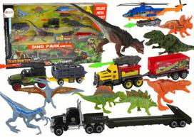 Žaislinių transporto priemonių rinkinys su dinozaurais Lean Toys Dino Hunter, įvairių spalvų