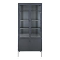 Vitrina House Nordic Brisbane, juoda sp., 80 cm x 35 cm x 180 cm