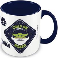Puodelis Pyramid International Star Wars: The Mandalorian Child On Board, mėlyna sp./balta sp., 315 ml