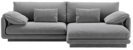 Kampinė sofa Micadoni Torino Velvet, šviesiai pilka sp., dešininė, 250 x 170 cm x 83 cm