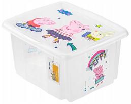 Daiktadėžė su dangčiu, žaislams Keeeper Karolina "Peppa Pig", 24 l, skaidri sp./įvairių spalvų, 42.5 x 35.5 x 22.5 cm