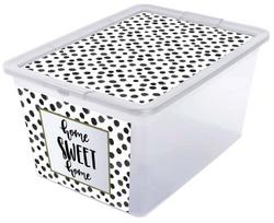 Daiktadėžė su dangčiu, žaislams Branq X Box Deco, 30 l, skaidri sp./juoda sp., 48.5 x 36 x 30 cm