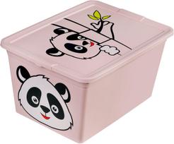 Daiktadėžė su dangčiu, daiktų saugojimo/žaislams Branq X Box Deco Animal Panda, 15 l, juoda sp./rožinė sp., 38.4 x 28.3 x 19.9 cm