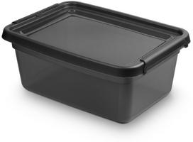Daiktadėžė su dangčiu, daiktų saugojimo Orplast Base Store Coal, 12.5 l, skaidri sp./juoda sp., 38 x 28 x 16 cm